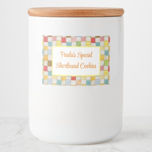 CRAZY QUILT 2x3 Étiquette de contenants alimentair (Devant)