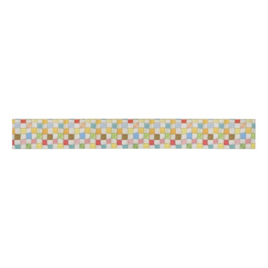 CRAZY QUILT 3-inch breedkorrellint Grosgrain Lint (Voorkant)