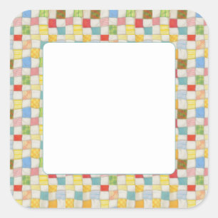 CRAZY QUILT 3" vierkante mat Stickers