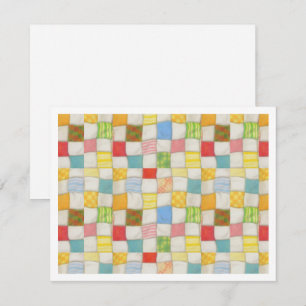 CRAZY QUILT 4,25x5,5 Carte plate / Horizontal blan