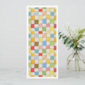 CRAZY QUILT 4x9.25 Carte plate / Blanc / Verticale (Debout devant)
