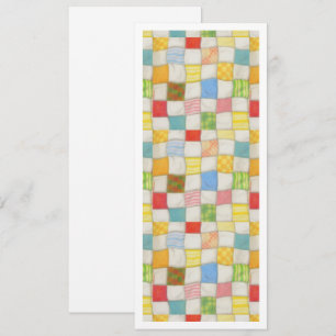 CRAZY QUILT 4x9.25 Carte plate / Blanc / Verticale
