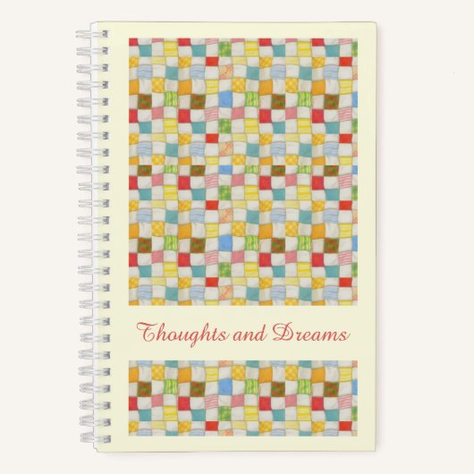 CRAZY QUILT 5.5x8.5 Carnet spiral - Jaune (Recto)