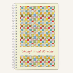 CRAZY QUILT 5.5x8.5 spiraal Notitieboek - Geel