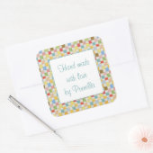 CRAZY QUILT 7,5cm Vierkant "Handgemaakt" Stickers (Envelop)