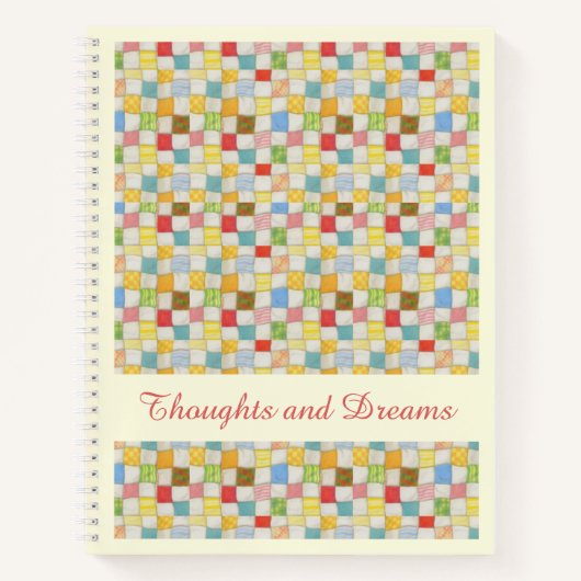 CRAZY QUILT 8,5x11 Carnet + Texte Jaune (Devant)