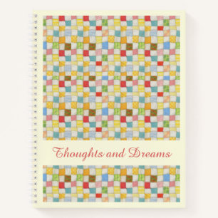 CRAZY QUILT 8.5x11 Notitieboek + Tekst Geel