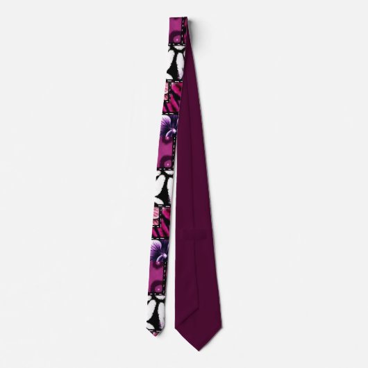 Crazy Quilt Black Cherry Floral Pattern  Stropdas (Achterkant)