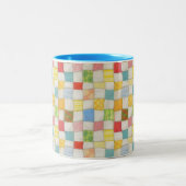 CRAZY QUILT Blue Mug à deux tons (Centre)