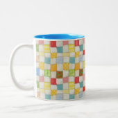 CRAZY QUILT Blue Mug à deux tons (Gauche)