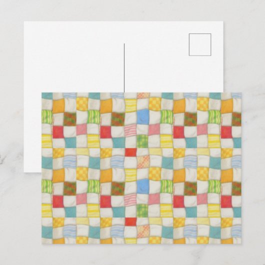 CRAZY QUILT Briefkaart (Voorkant / Achterkant)