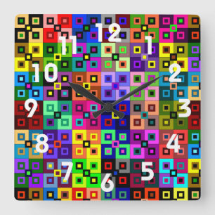 Crazy Quilt Clock Vierkante Klok
