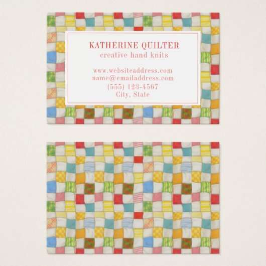 CRAZY QUILT Euro Carte de visite (Devant & derrière)
