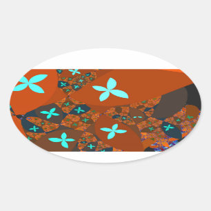 Crazy Quilt - FRACTAL ABSTRACT ONTWERP Ovale Sticker