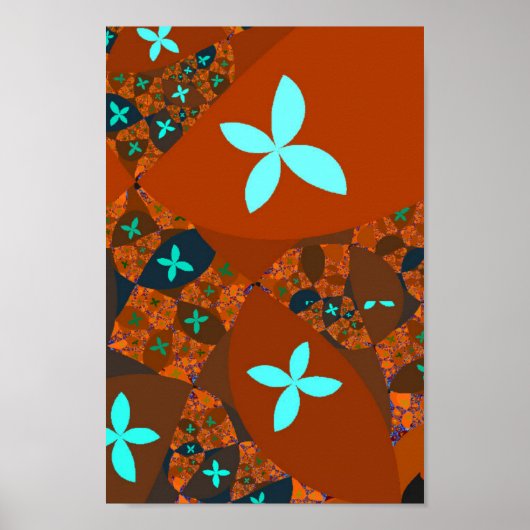 Crazy Quilt Fractal Abstract Poster (Voorkant)