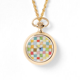 CRAZY QUILT Gold Ketting horloge