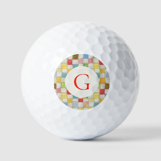 CRAZY QUILT Golfballen + Initiaal (Voorkant)