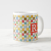 CRAZY QUILT Grande Tasse + Texte / Rouge (Devant droit)
