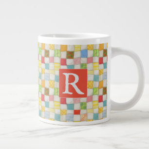 CRAZY QUILT Grande Tasse + Texte / Rouge