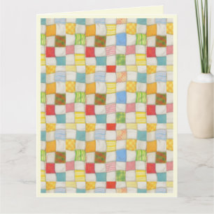 CRAZY QUILT Grote bedankkaart / Crème