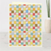 CRAZY QUILT Grote Verjaardag Kaart / Cream (Achterkant)
