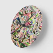 Crazy Quilt in Spring Colors Ronde Klok (Hoek)