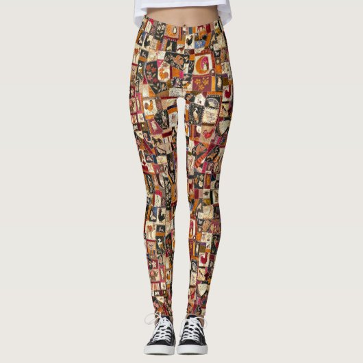  Crazy Quilt met Dieren Leggings (Voorkant)