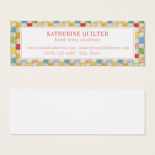 CRAZY QUILT Mini Carte de visite II (Devant & derrière)