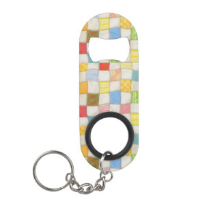 CRAZY QUILT Mini Flesopener met Sleutelhanger Flessenopener