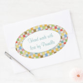 CRAZY QUILT Ovaal "Handgemaakt" Stickers (Envelop)