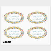 CRAZY QUILT Ovaal "Handgemaakt" Stickers (Vel)