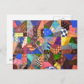 Crazy Quilt Patchwork Quilt Abstract Art Geometric Briefkaart (Voorkant / Achterkant)