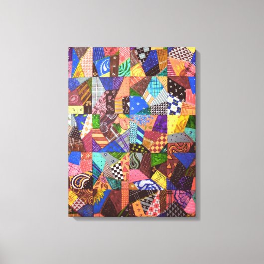 Crazy Quilt Patchwork Quilt Abstract Art Geometric Canvas Afdruk (Voorkant)