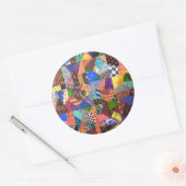 Crazy Quilt Patchwork Quilt Abstract Art Geometric Ronde Sticker (Envelop)