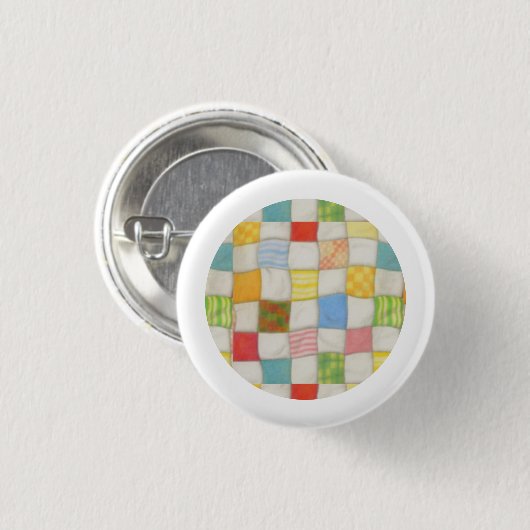 CRAZY QUILT Pin Ronde Button - Wit (Voorkant /achterkant)