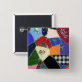  Crazy Quilt Pin Vierkante Button 5,1 Cm (Voorkant /achterkant)