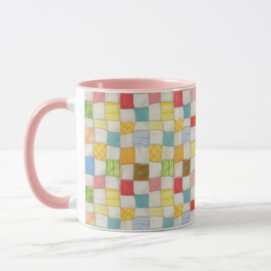 CRAZY QUILT Pink Combo Mug (Gauche)