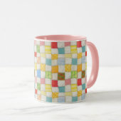 CRAZY QUILT Pink Combo Mug (Devant droit)