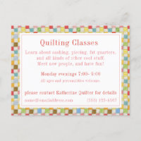 CRAZY QUILT "Quiltlessen" Briefkaart / Bedrijfskaa