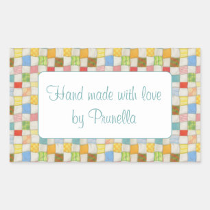 CRAZY QUILT Rechthoekige "Handgemaakte" Stickers