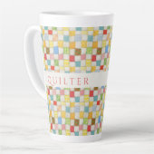 CRAZY QUILT Tall Latte Mok + Initiaal (Linkerhoek)