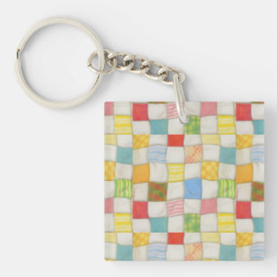 CRAZY QUILT Vierkant Acryl Sleutelhanger
