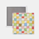 CRAZY QUILT Vierkante magneet (Voorkant / Achterkant)