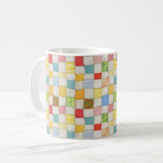 CRAZY QUILT White Mug (Devant gauche)