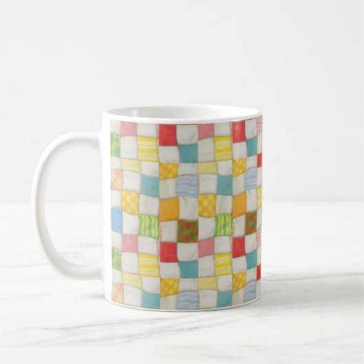CRAZY QUILT White Mug (Gauche)