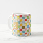 CRAZY QUILT Witte mok + tekst / goud (Voorkant links)