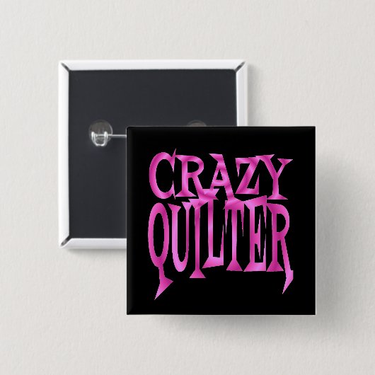 Crazy Quilter in het roze Vierkante Button 5,1 Cm (Voorkant /achterkant)