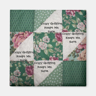 Crazy Quilting Square Magnet Magneet