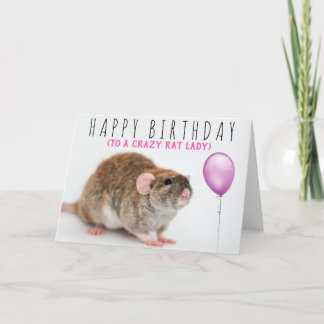 Crazy Rat Lady Birthday-kaart Kaart