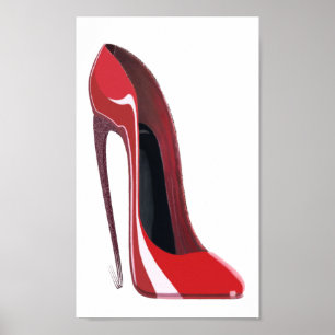 Crazy Red Hiel Stiletto Shoe Art Poster
